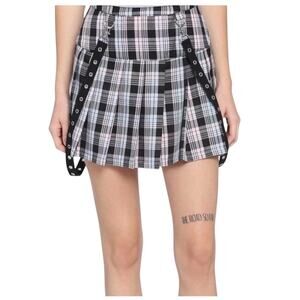 Hot Topic small plaid schoolgirl cosplay pleated mini skirt SK2 3321